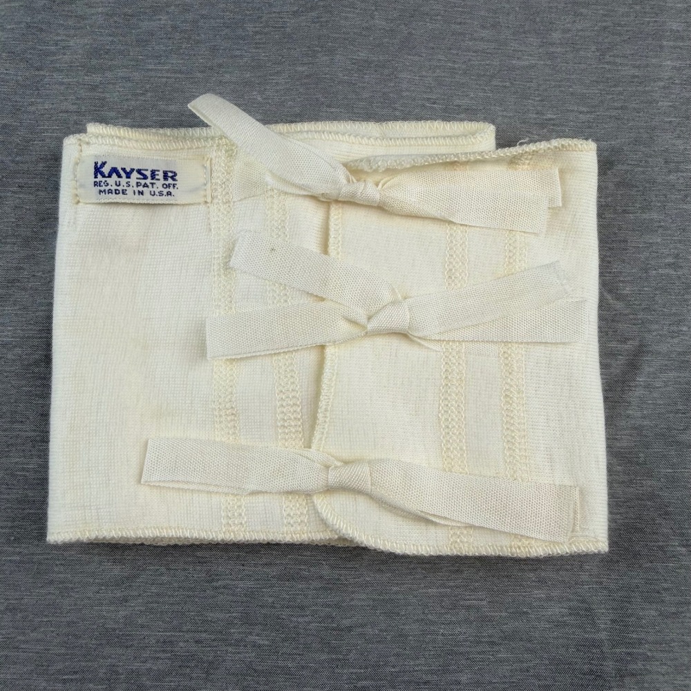 Kayser Vintage Baby Belly Band Binder Cream White Infant Layette USA Made